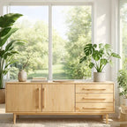 Modern Oak Console Table with Drawers & Cabinet - view 1 of 7