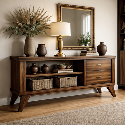 Handcrafted Console Cabinet with Storage - Mid-Century Modern Design - view 2 of 7