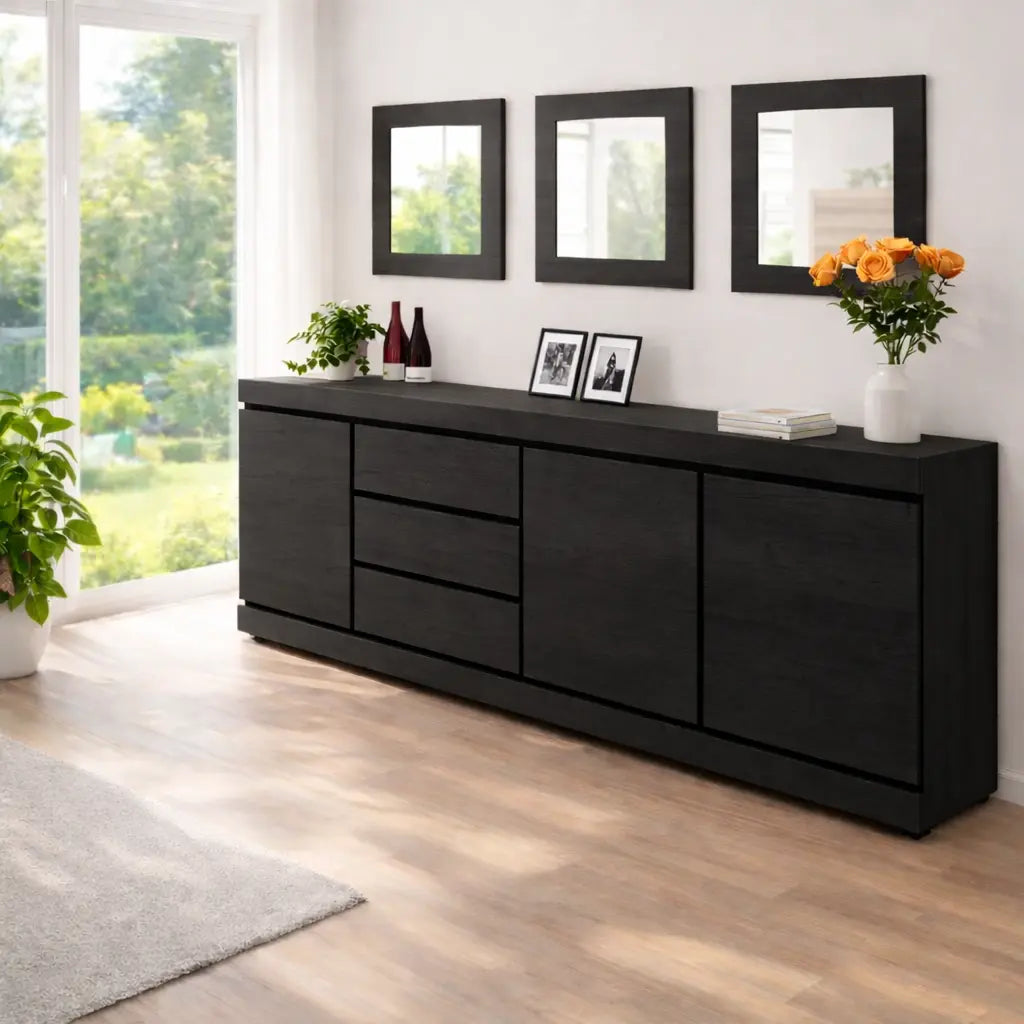 Modern Console Table with Drawers & Cabinet Storage - view 4 of 7