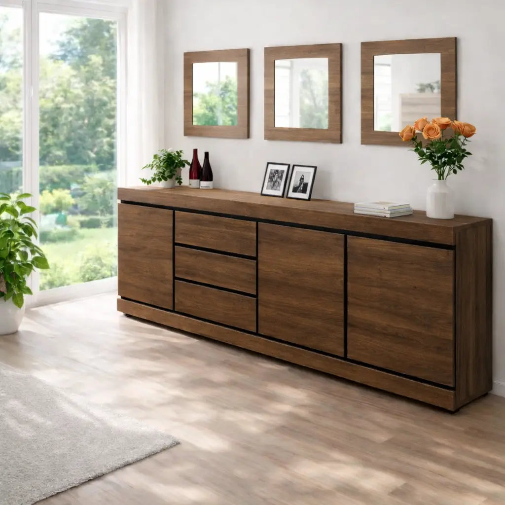 Modern Console Table with Drawers & Cabinet Storage - view 2 of 7
