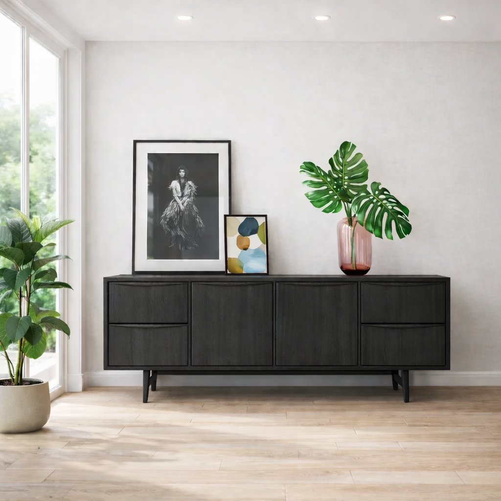 Mid Century Modern Sideboard Cabinet with Drawers – Sleek Storage Console - view 4 of 7