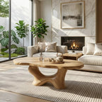 Modern Handcrafted Coffee Table, Sculptural Wooden Design with Elegant Curves - view 1 of 7