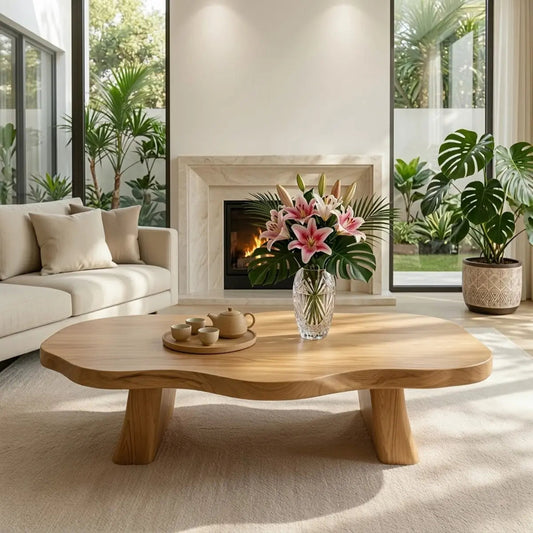 Elegant Live Edge Wooden Coffee Table, Modern and Stylish Living Room Furniture - view 1 of 7