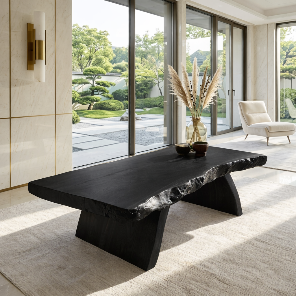 Organic Live Edge Coffee Table with Sculptural Base, Modern Living-Room Statement Centerpiece - view 4 of 7