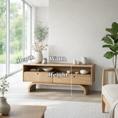 Solid Wood Sideboard Console with Drawers – Minimalist Storage Cabinet - view 7 of 7