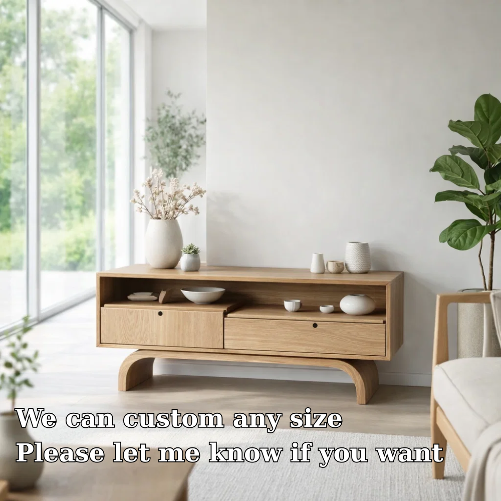 Solid Wood Sideboard Console with Drawers – Minimalist Storage Cabinet - view 6 of 7