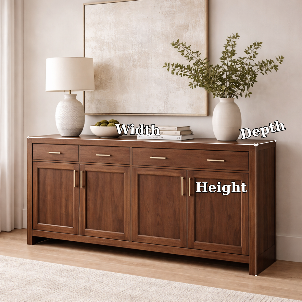 Solid Wood Console Cabinet with Drawers and Door Storage for Living Room - view 7 of 7