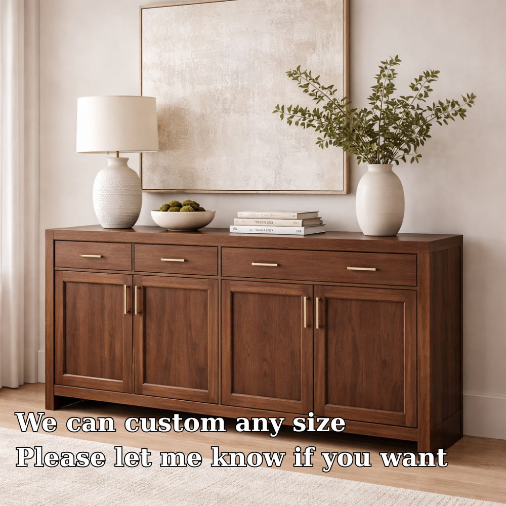 Solid Wood Console Cabinet with Drawers and Door Storage for Living Room - view 5 of 7