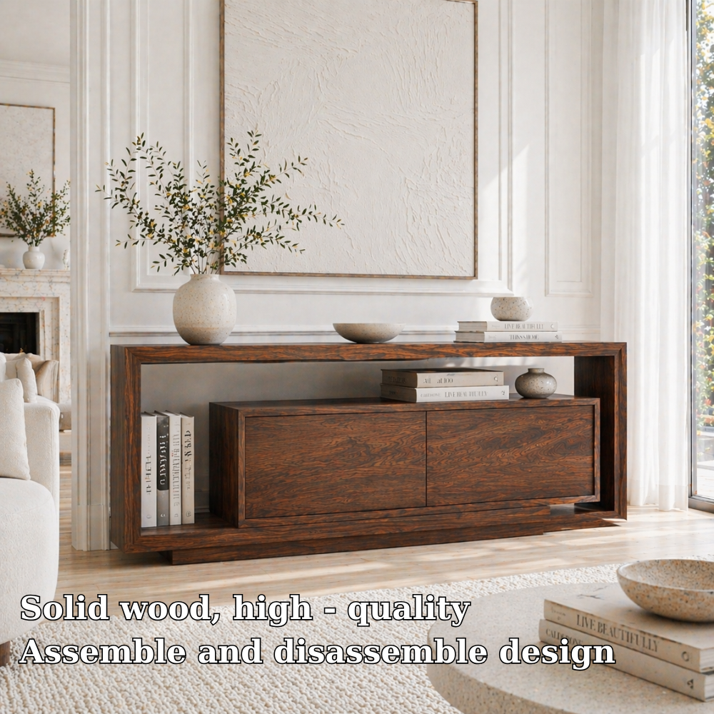 Solid Wood Console Sideboard – Modern Storage Cabinet with Clean Design - view 6 of 7