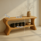 Minimalist Wooden Shoe Storage Bench – Solid Wood Entryway Bench with Shelf - view 7 of 7