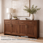 Solid Wood Console Cabinet with Drawers and Door Storage for Living Room - view 6 of 7