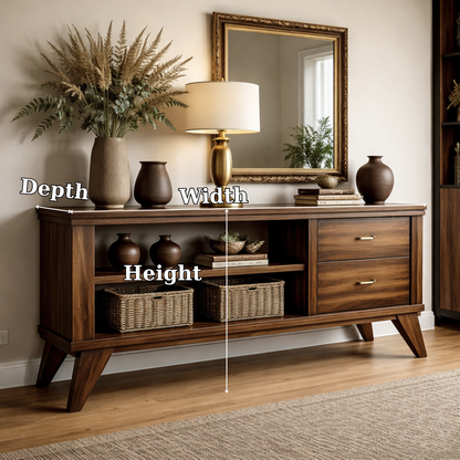 Handcrafted Console Cabinet with Storage - Mid-Century Modern Design - view 7 of 7