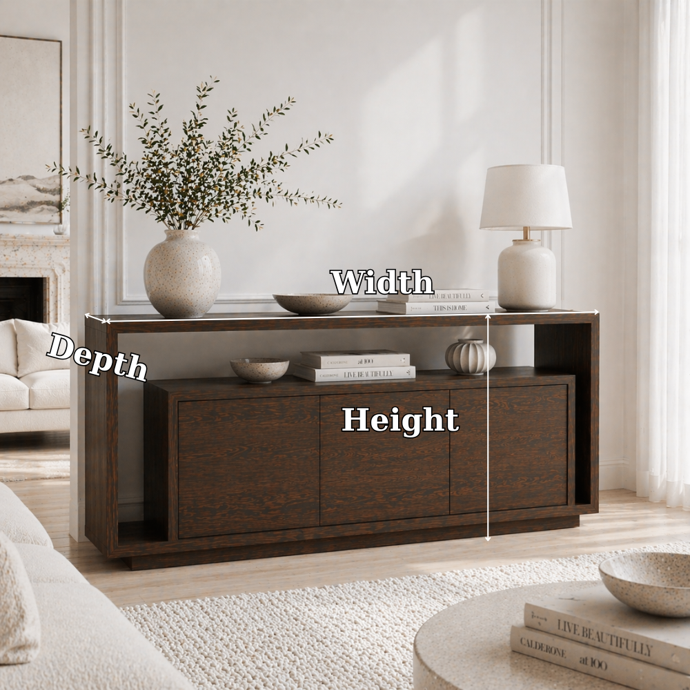 Solid Wood Console Sideboard – Minimalist Modern Storage Cabinet for Living Room - view 7 of 7