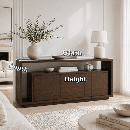 Solid Wood Console Sideboard – Minimalist Modern Storage Cabinet for Living Room - view 7 of 7