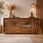 Solid Walnut Console Table with Carved Spiral Doors – Modern Wooden Sideboard - view 7 of 7