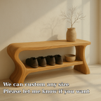Minimalist Wooden Shoe Storage Bench – Solid Wood Entryway Bench with Shelf - view 5 of 7