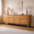 Mid Century Solid Wood Console Cabinet with Drawers and Door Storage - view 7 of 7