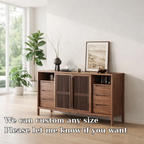 Large Sideboard Cabinet with Slatted Doors and Drawers – Modern Storage Console - view 6 of 7