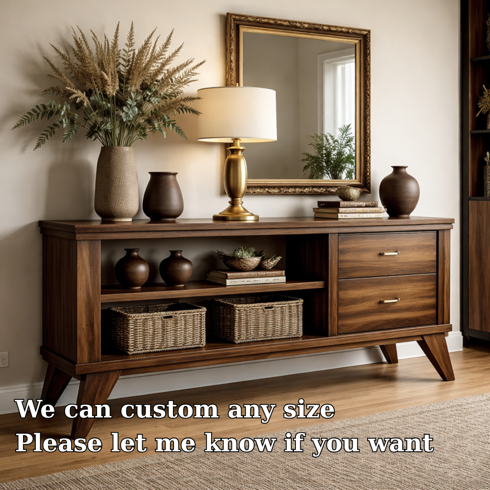 Handcrafted Console Cabinet with Storage - Mid-Century Modern Design - view 6 of 7