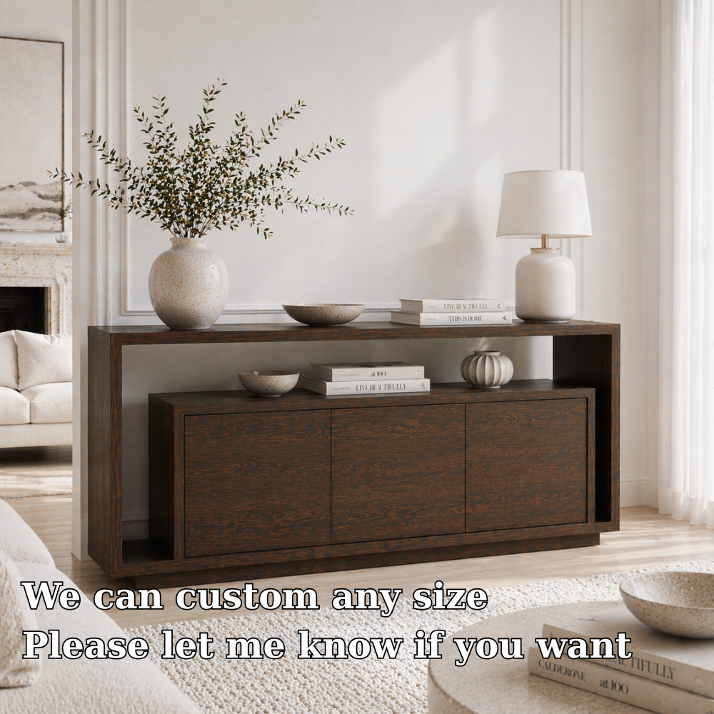 Solid Wood Console Sideboard – Minimalist Modern Storage Cabinet for Living Room - view 6 of 7