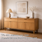 Mid Century Solid Wood Console Cabinet with Drawers and Door Storage - view 6 of 7