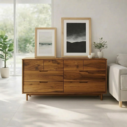 Solid Wood Sideboard Console with Drawers, Modern Storage Cabinet for Living Room - view 3 of 7
