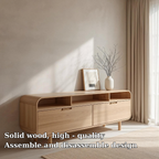 Minimalist Solid Wood Console Cabinet with Open Shelving – Modern Storage Solution - view 5 of 7