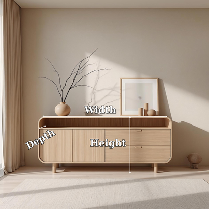 Contemporary Solid Wood Console Cabinet with Sliding Doors – Modern Storage Unit - view 7 of 7