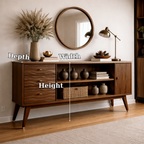 Mid-Century Modern Walnut Console Cabinet -Storage with Elegant Wave Design - view 7 of 7
