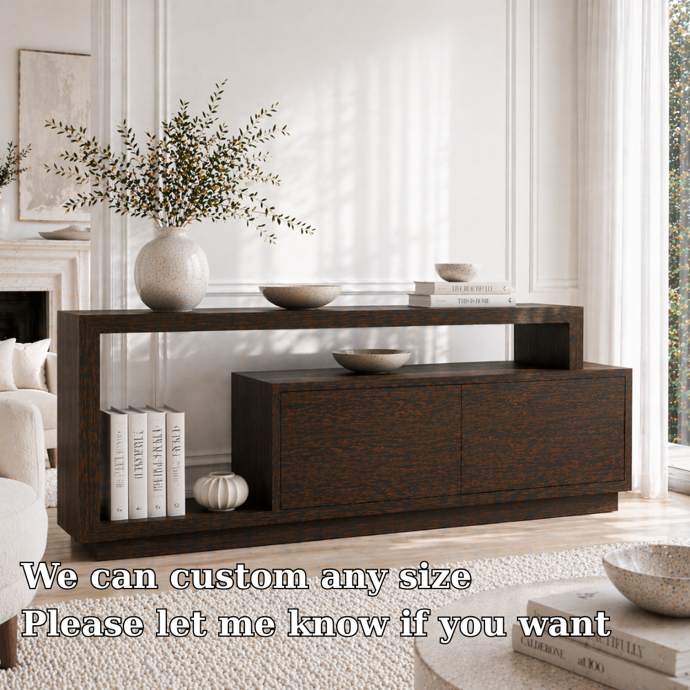 Minimalist Solid Wood Console Sideboard – Modern Walnut Entryway Storage Table - view 6 of 7