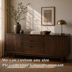 Mid Century Solid Wood Sideboard Cabinet with Drawers & Doors Storage - view 6 of 7
