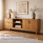 Solid Wood Console Cabinet with Drawers, Doors and Open Shelf Storage - view 6 of 7