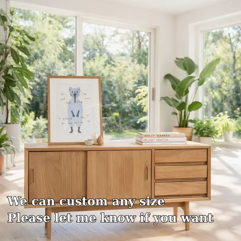Solid Wood Console Table Modern Sideboard with Drawers and Cabinet - view 6 of 7