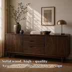 Mid Century Solid Wood Sideboard Cabinet with Drawers & Doors Storage - view 5 of 7
