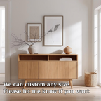 Mid-Century Modern Solid Wood Console Cabinet with Open Shelf and Storage - view 6 of 7