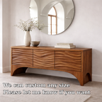 Solid Wood Console Table with Wave Front Drawers – Modern Entryway Storage Cabinet - view 6 of 7