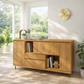 Modern Wood Console Table with Storage Cabinet & Shelves - view 1 of 7