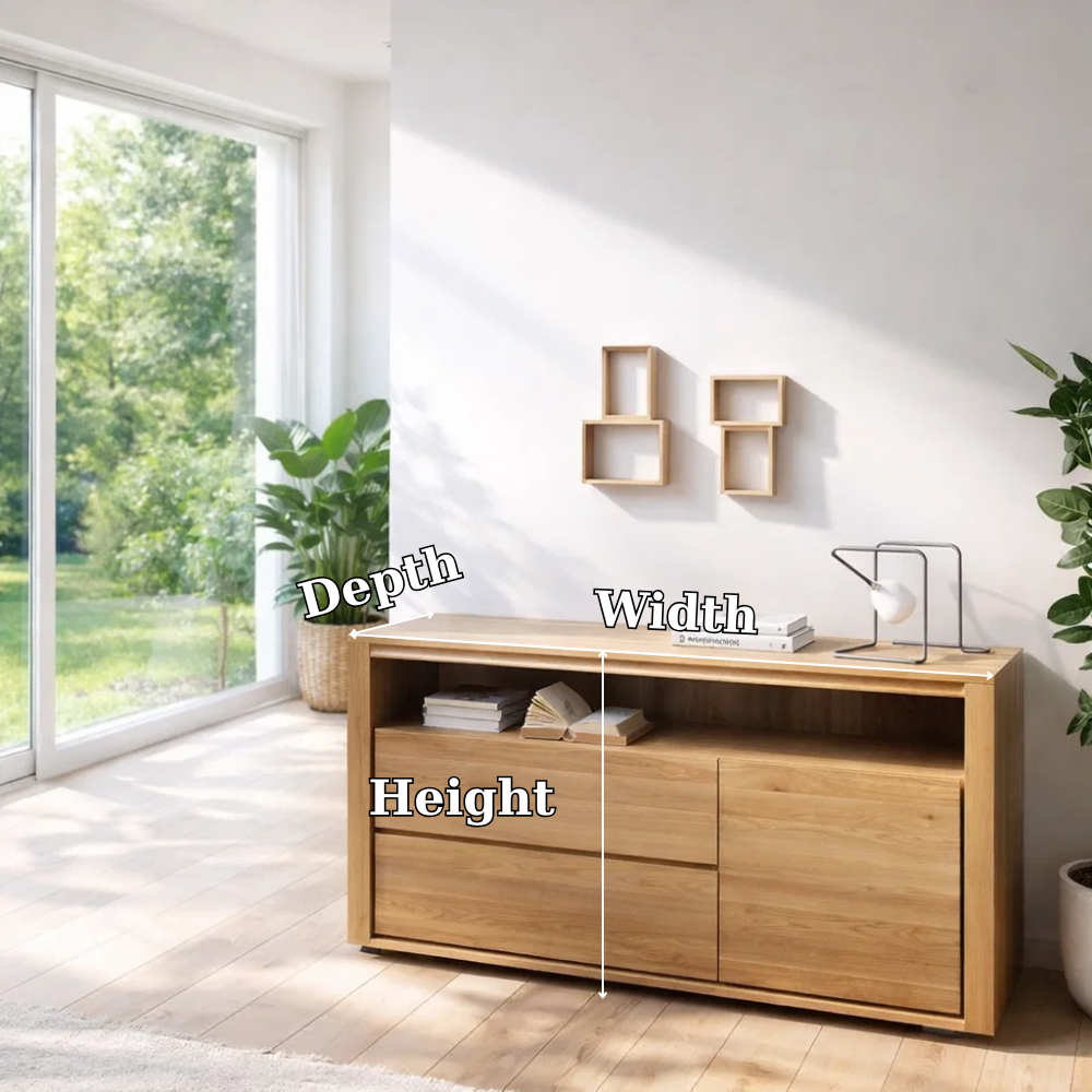 Modern Sideboard Cabinet with Drawers and Open Shelf - view 7 of 7