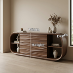 Wave Carved Walnut Console Cabinet - Curved Sideboard with Organic Textures - view 7 of 7