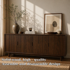 Modern Solid Wood Sideboard Cabinet with 4 Doors – Minimalist Storage Credenza - view 5 of 7