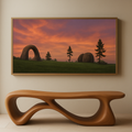 Sculptural Solid Wood Bench – Contemporary Organic Design Wooden Bench - view 1 of 7