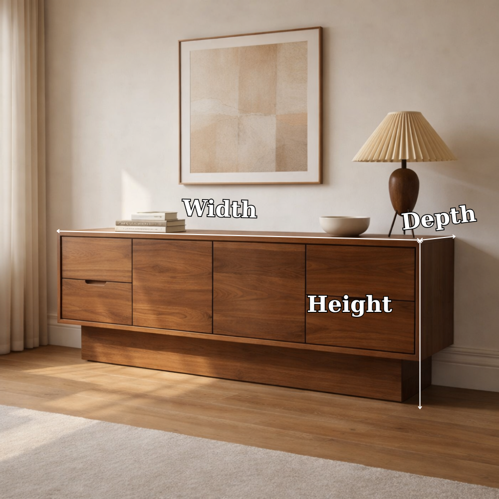 Solid Wood Console Cabinet with Drawers and Modern Storage Design - view 7 of 7