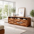 Modern Solid Wood Sideboard Cabinet with Sculpted Wave Drawers & Storage - view 7 of 7