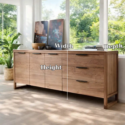 Solid Wood Modern Console Table with Drawers and Cabinet Storage - view 7 of 7