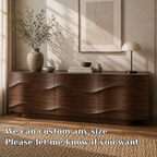 Modern Solid Wood Sideboard Cabinet with Wave Design Doors – Minimalist Storage - view 6 of 7