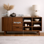 Modern Console Cabinet with Drawers, Door and Display Shelves - view 7 of 7