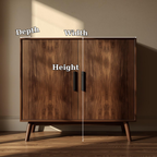 Sleek Walnut Console Cabinet -  Mid-Century Modern Design with Black Handles - view 7 of 7