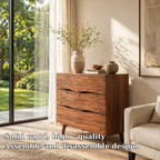 Live Edge Solid Wood Console Sideboard – Rustic Modern Walnut Storage Cabinet - view 5 of 7