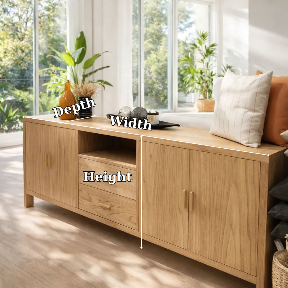 Sideboard Cabinet with Drawers, Doors and Open Shelf Storage - view 7 of 7