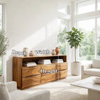 Modern Console Table with Curved Edges & Wave Drawer Design - view 7 of 7